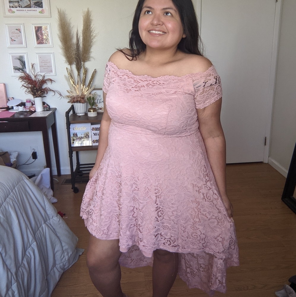 Pink lace dress